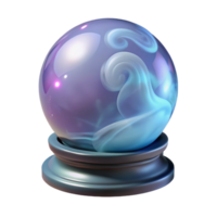 striking memorable A mystical crystal ball, swirling with mist. NO BACKGROUND with Transparent Background. png