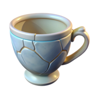 unforgettable victorian A cracked porcelain teacup, NO BACKGROUND with Transparent Background. refined png