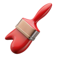glorious acclaimed A paintbrush with a single stroke of red paint, NO BACKGROUND with Transparent Background. png