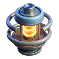 glorious urban Artificial gravity generator with glowing core and magnetic coils. NO BACKGROUND with Transparent Background. perfect clarity png