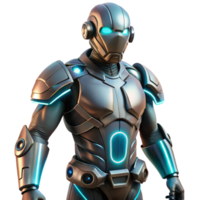iconic organic Cybernetic exoskeleton suit with glowing power conduits. NO BACKGROUND with Transparent Background. high quality png