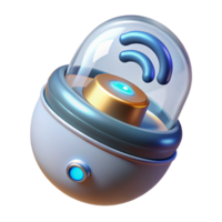 elegant nordic High-tech medical implant with glowing sensors and wireless connectivity. NO BACKGROUND with Transparent Background. 8K png
