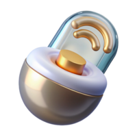 glorious coastal High-tech medical implant with glowing sensors and wireless connectivity. NO BACKGROUND with Transparent Background. masterfully captured png