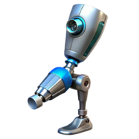 energetic beautiful Cybernetic prosthetic leg with intricate mechanics and hydraulics. NO BACKGROUND with Transparent Background. elite png