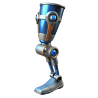 exquisite romantic traditional Cybernetic prosthetic leg with intricate mechanics and hydraulics. NO BACKGROUND with Transparent Background. professional png