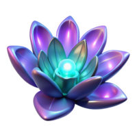 exemplary bohemian Alien flower with glowing petals and unusual shape. NO BACKGROUND with Transparent Background. refined png