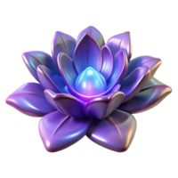serene inspired Alien flower with glowing petals and unusual shape. NO BACKGROUND with Transparent Background. png