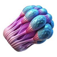 pristine ethereal classic Artificial muscle tissue with bioluminescent fibers and intricate structure. NO BACKGROUND with Transparent Background. exclusive png