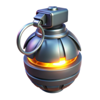 stunning acclaimed Futuristic grenade with glowing timer and explosive charge. NO BACKGROUND with Transparent Background. png