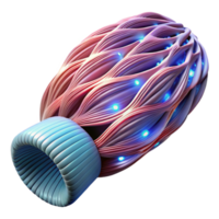 exceptional urban Artificial muscle tissue with bioluminescent fibers and intricate structure. NO BACKGROUND with Transparent Background. gallery standard png