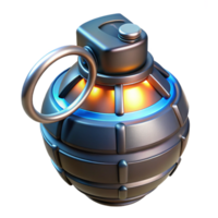 notable avant-garde Futuristic grenade with glowing timer and explosive charge. NO BACKGROUND with Transparent Background. luxury png