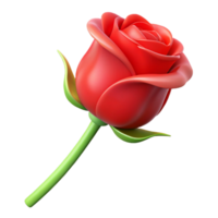 serene renaissance Single red rose bud NO BACKGROUND with Transparent Background. high quality png