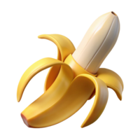 iconic baroque One ripe banana peel partially peeled NO BACKGROUND with Transparent Background. top-tier png