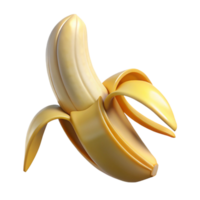 glorious dynamic elegant One ripe banana peel partially peeled NO BACKGROUND with Transparent Background. original png