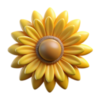 impressive bohemian Single sunflower head facing forward NO BACKGROUND with Transparent Background. precision png
