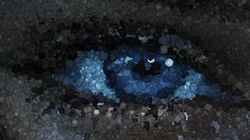 Eye Made of Cubes, Unique Background, Paints, Luxury Design, Exclusive, Drawing, Rotation video