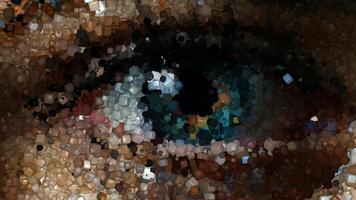 Paints, Unique Background, Eye Made of Cubes, Luxury Design, Exclusive, Rotation video