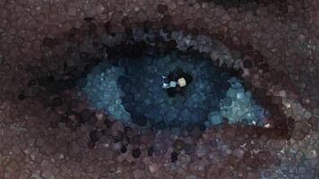 Paints, Background, Eye Made of Cubes, Unique Design, Exclusive, Reflection video