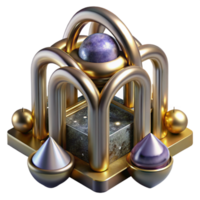 wonderful rustic Impossible Structure Transparent Background with Metallic Finish png