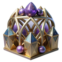 beautiful traditional Impossible Structure Transparent Background with Metallic Finish professional png