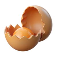 unforgettable rustic Single cracked eggshell NO BACKGROUND with Transparent Background. crisp png