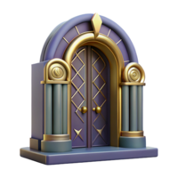 exemplary classic Art Deco doorway, ornate details, NO BACKGROUND with Transparent Background. 8K png