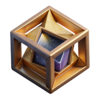 impressive contemporary Isometric Abstract Cube Structure Cutout Element high quality png