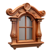fascinating sought-after Victorian window frame, intricate wood carving, NO BACKGROUND with Transparent Background. png