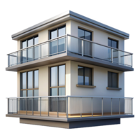splendid energetic baroque Modern apartment building balcony, metal railing, NO BACKGROUND with Transparent Background. original png