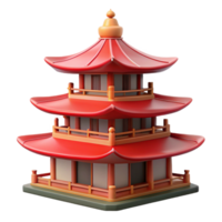 spectacular memorable Traditional Japanese pagoda, multiple tiers, NO BACKGROUND with Transparent Background. png