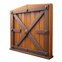 iconic geometric Barn door, sliding, wooden planks, NO BACKGROUND with Transparent Background. elite png