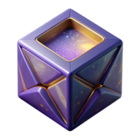 extraordinary abstract Isometric Cube Cutout Perspective View Transparent Background authentic png