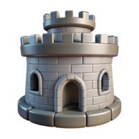 energetic sumptuous Castle turret, crenellated, stone, NO BACKGROUND with Transparent Background. top-tier png
