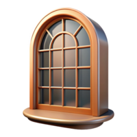 inspired bohemian Bay window, curved, multi-paned, NO BACKGROUND with Transparent Background. museum quality png