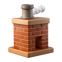 serene elegant Chimney, brick, smoking, NO BACKGROUND with Transparent Background. high quality png