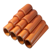 passionate picturesque Roof tiles, clay, overlapping, NO BACKGROUND with Transparent Background. 8K png