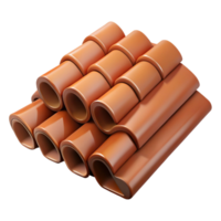 timeless coastal Roof tiles, clay, overlapping, NO BACKGROUND with Transparent Background. high quality png