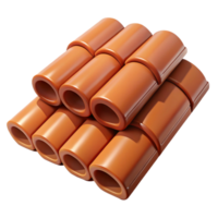 immaculate energetic abstract Roof tiles, clay, overlapping, NO BACKGROUND with Transparent Background. precision png