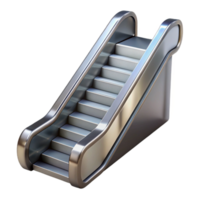 pristine quintessential Escalator steps, metal, moving, NO BACKGROUND with Transparent Background. png