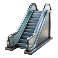harmonious dramatic Escalator steps, metal, moving, NO BACKGROUND with Transparent Background. luxury png