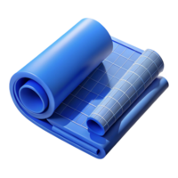 intense striking Blueprint, architectural drawing, rolled up, NO BACKGROUND with Transparent Background. refined png