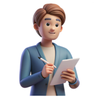 peaceful gorgeous Writer, pen and paper, thoughtful expression, NO BACKGROUND with Transparent Background. crisp png