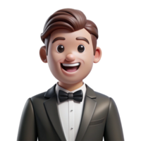 glorious reflective abstract Groom, tuxedo, smiling, NO BACKGROUND with Transparent Background. original png