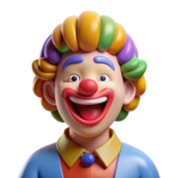 timeless coastal Clown, colorful makeup, big smile, NO BACKGROUND with Transparent Background. elite png