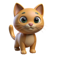 remarkable impressionist Cat, curious expression, NO BACKGROUND with Transparent Background. 8K png