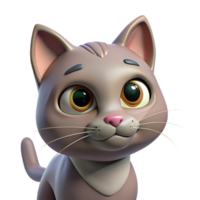 pristine timeless Cat, curious expression, NO BACKGROUND with Transparent Background. png