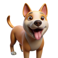 magnificent whimsical rustic Dog, panting, happy expression, NO BACKGROUND with Transparent Background. 4K png