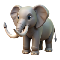 spectacular reflective retro Elephant, trunk raised, NO BACKGROUND with Transparent Background. precision png