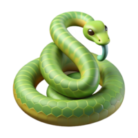 peaceful impressive Snake, coiled, NO BACKGROUND with Transparent Background. precision png