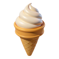 sought-after avant-garde Ice cream cone, vanilla, NO BACKGROUND with Transparent Background. masterfully captured png